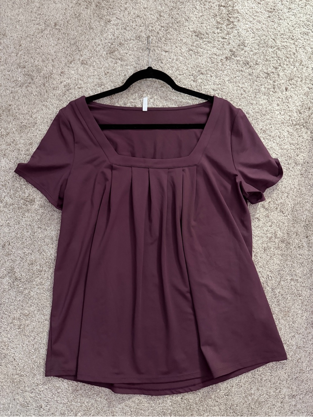 New Halara Women's Square Neck Pleated Top - Plum